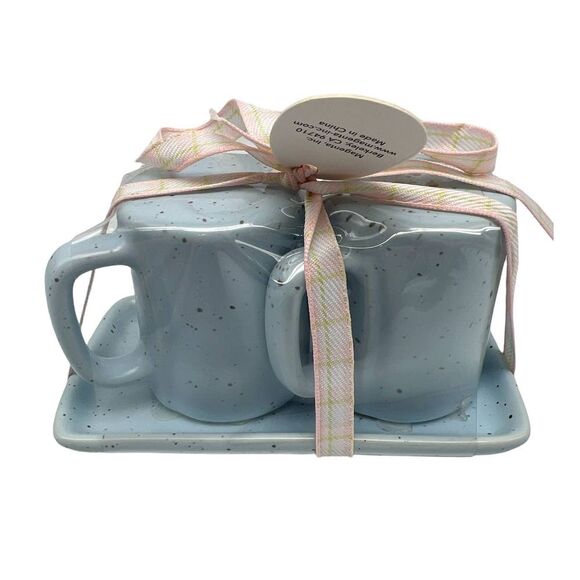 Rae Dunn Blue Mini Mug Salt and Pepper shakers - Picture 2 of 2